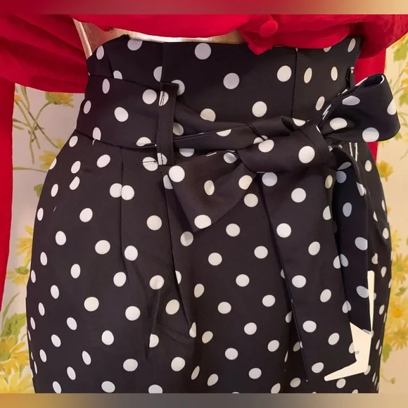 NWT Polka dot black pants size L - Picture 4 of 8